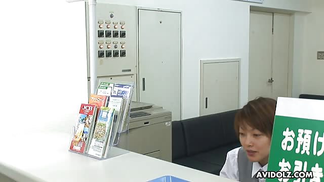 Hina Aizawa masturbates and sucks cock at job