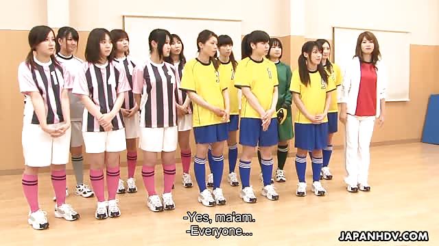 Amazing group sex with Japanese soccer girls